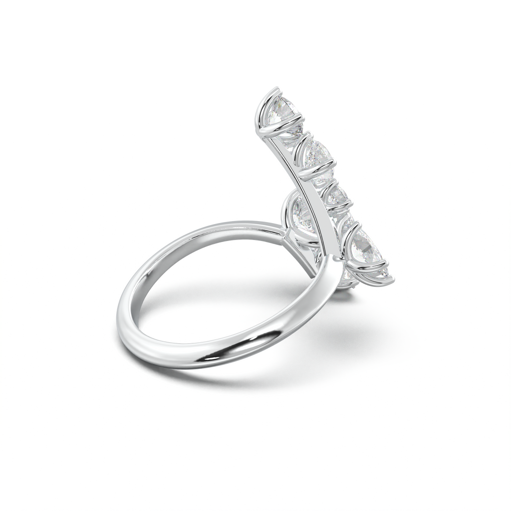 Asymmetric Mixed-Shape Diamond & Peridot Ring