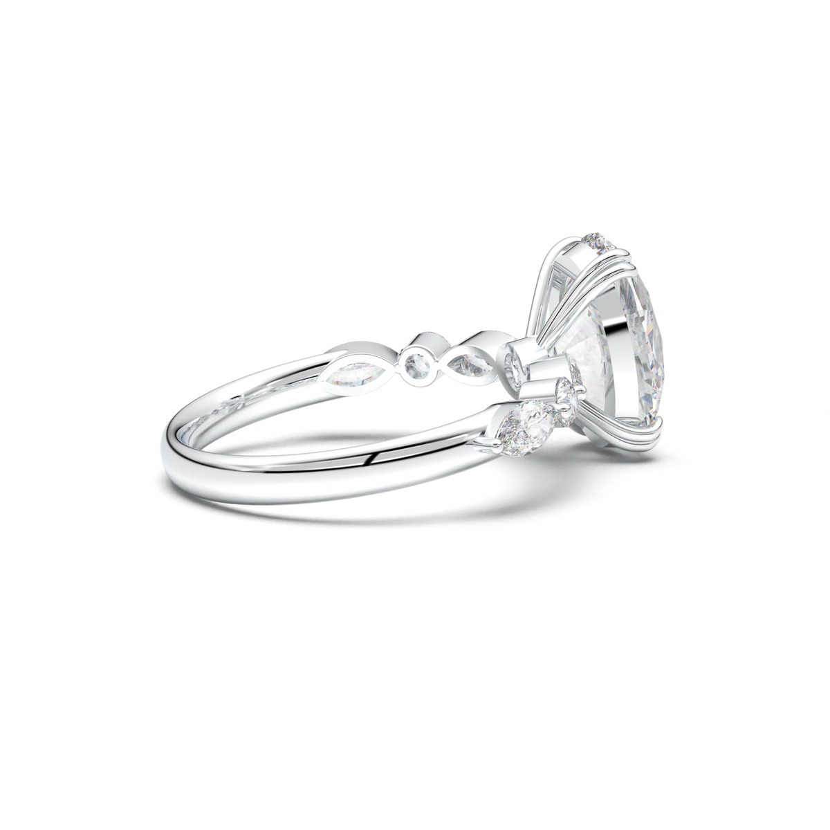Oval Mixed-Shape Engagement Ring