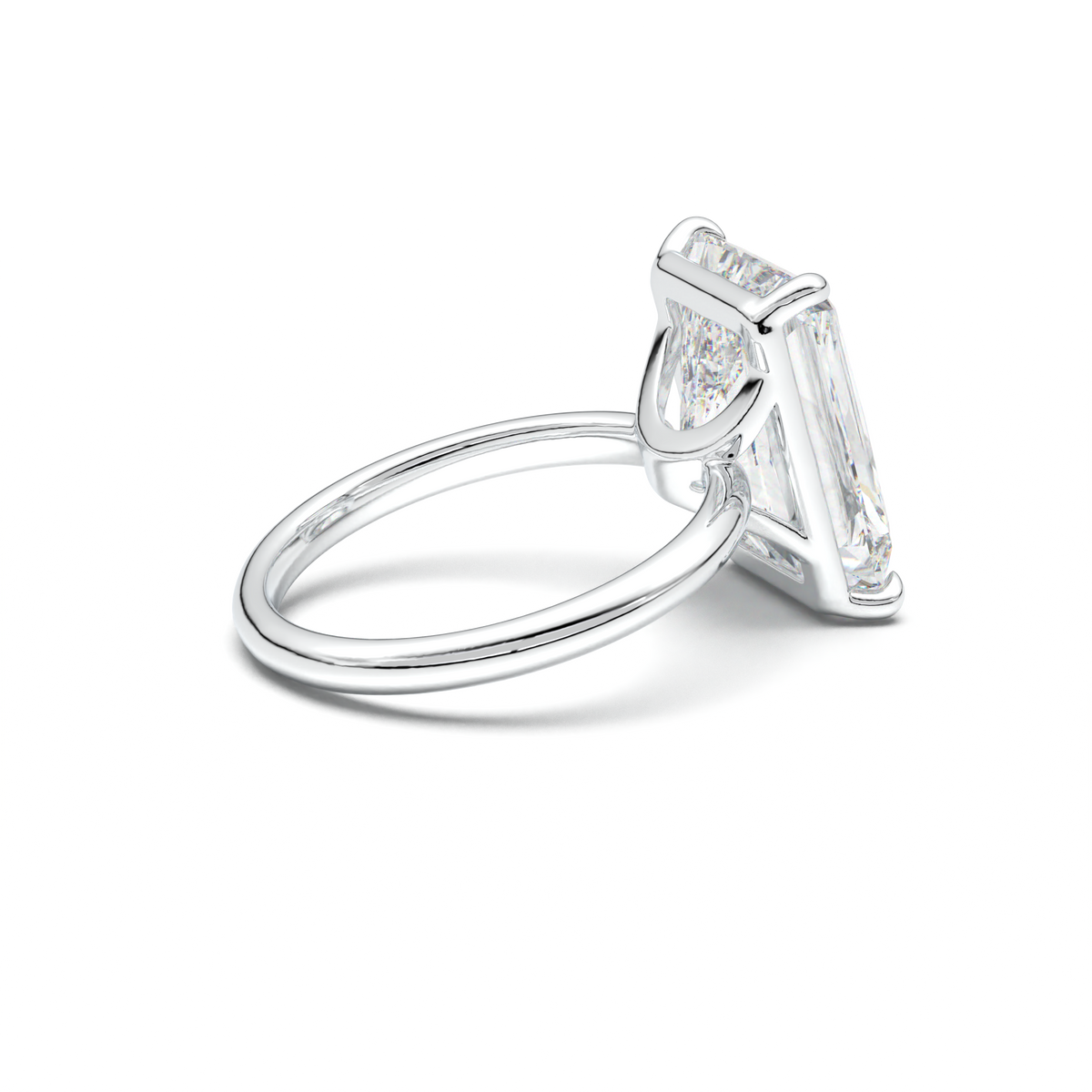 Radiant Solitaire Horseshoe Setting Engagement Ring