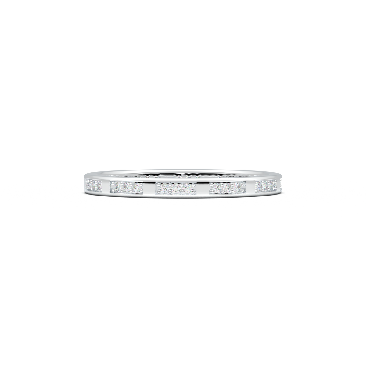 Geometric Round Diamond Wedding Band