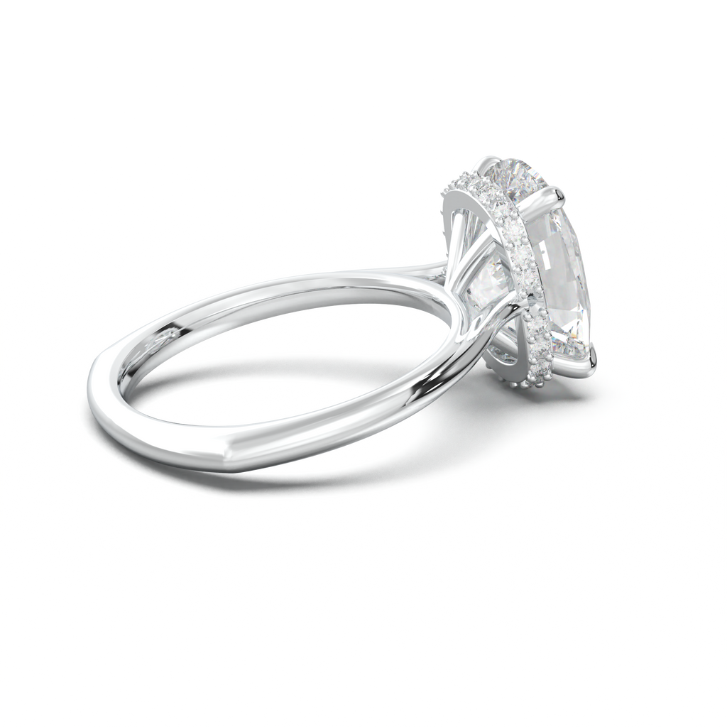 Cushion Hidden Halo Engagement Ring