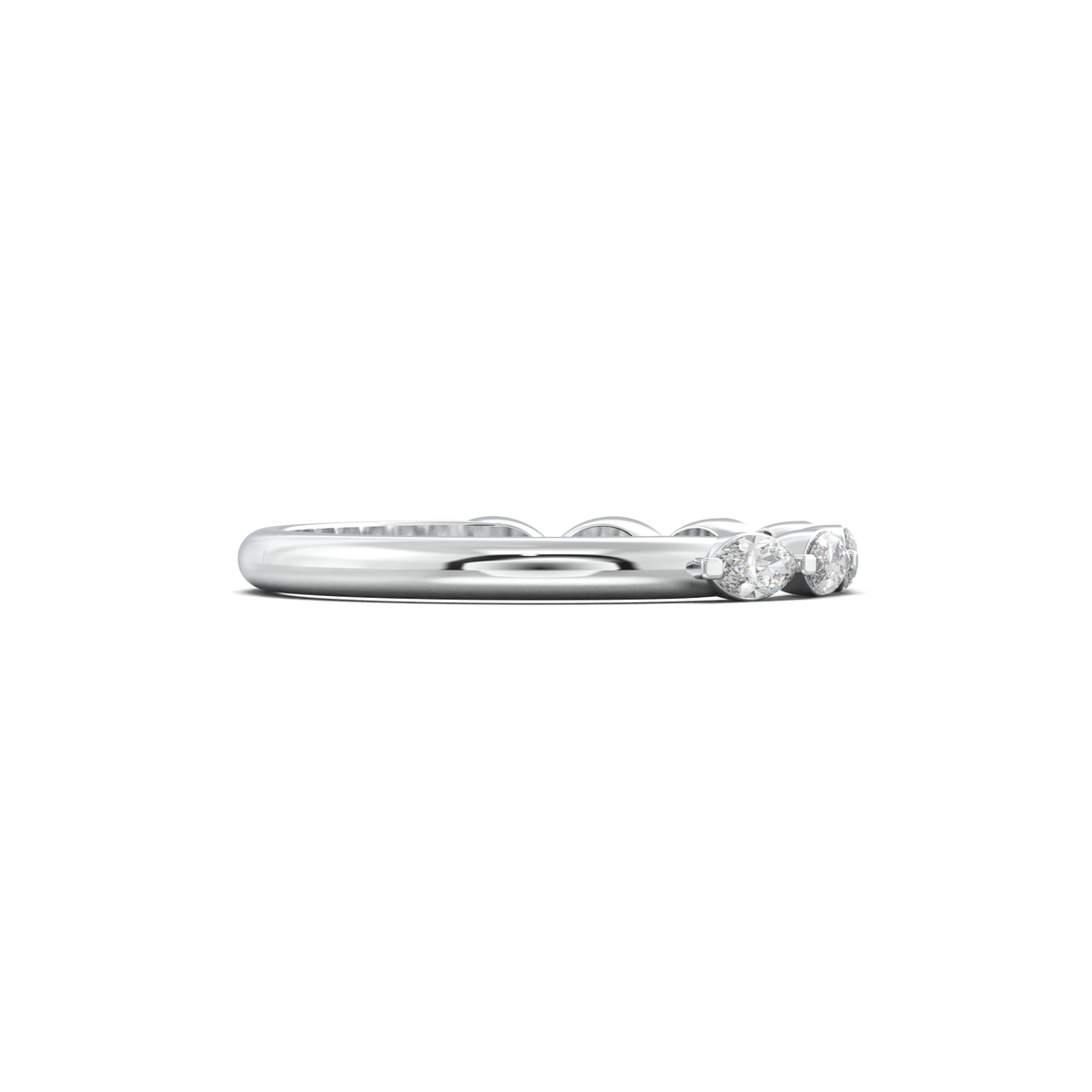 East-West Marquise Half-Eternity Wedding Band