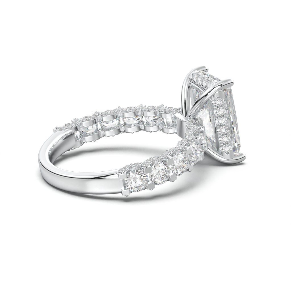 Radiant Diamond Band Engagement Ring