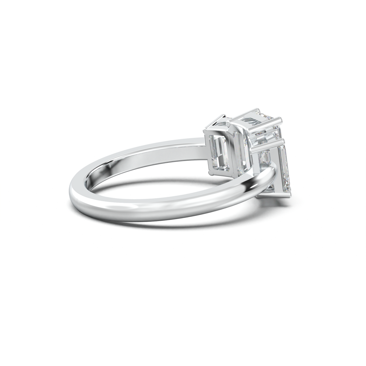 Emerald Three-Stone Engagement Ring