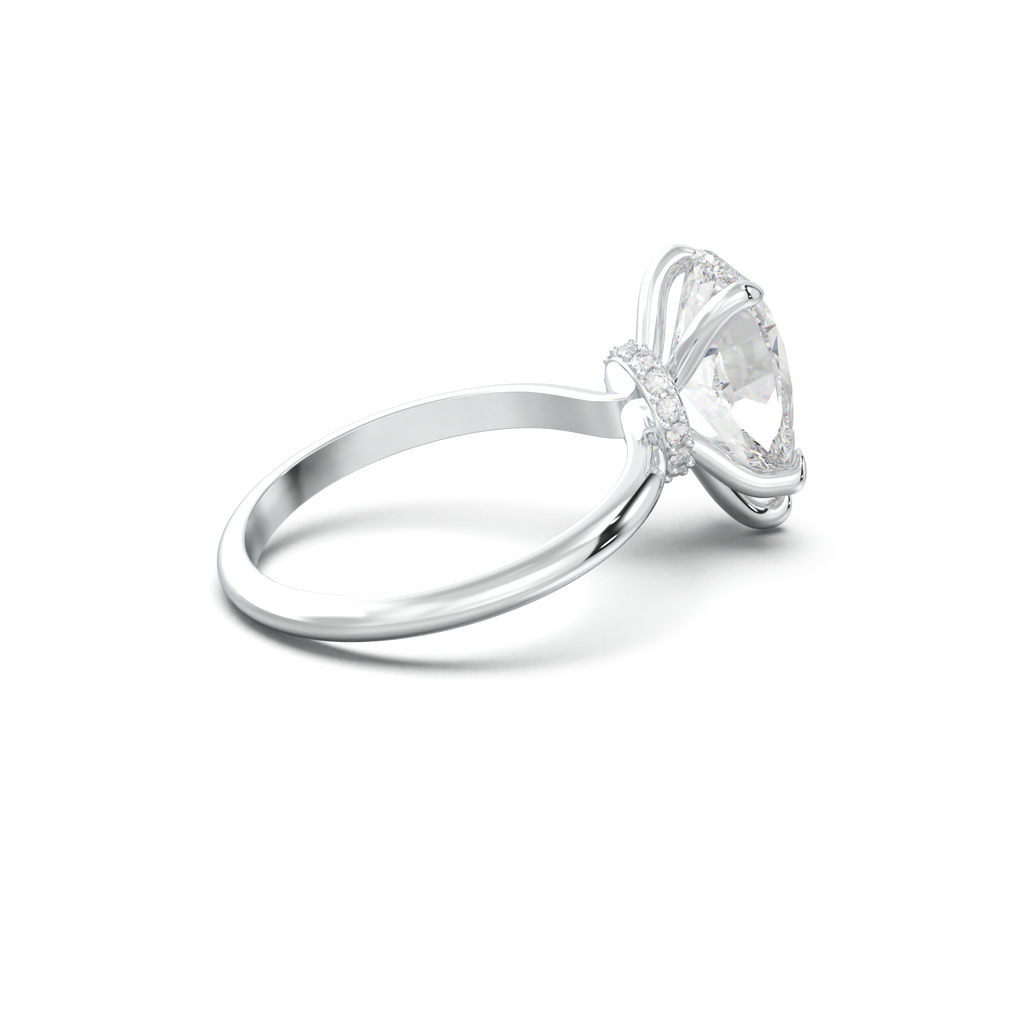 Pear Hidden Halo Engagement Ring