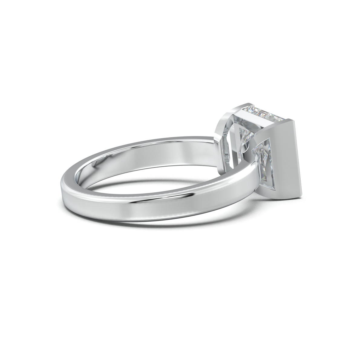 Princess Half-Bezel Engagement Ring