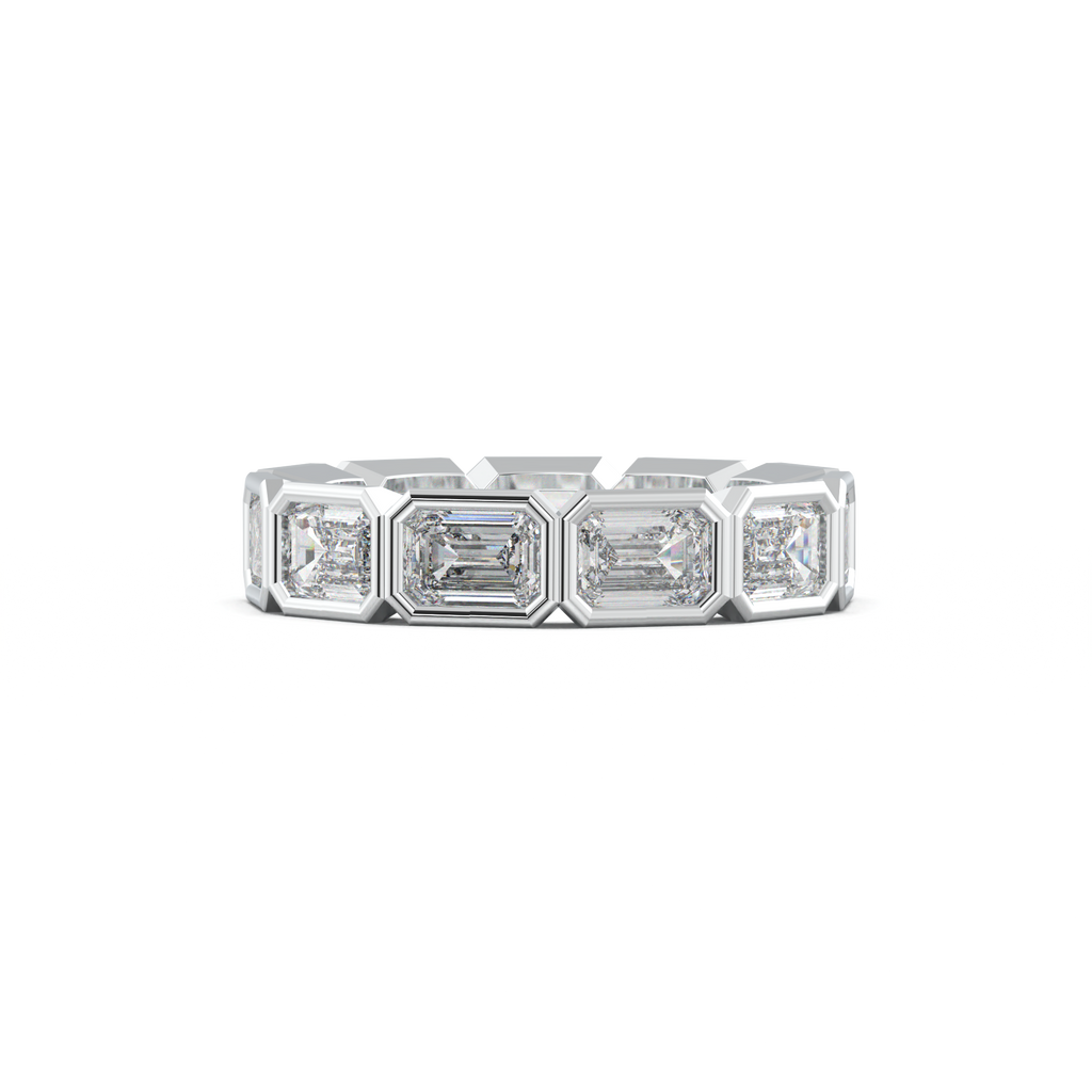 Emerald-Cut Bezel-Style Eternity Wedding Band