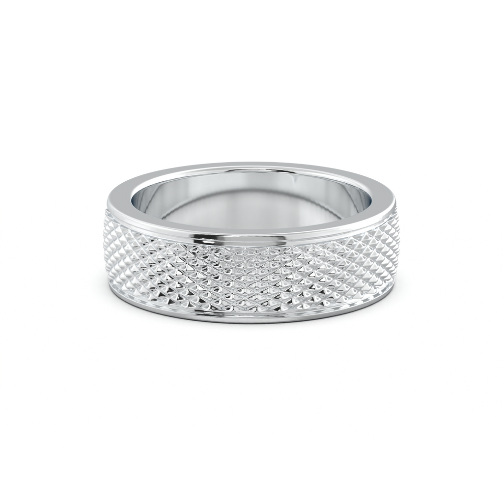 Diamond-Cut Textured Men's Wedding Band