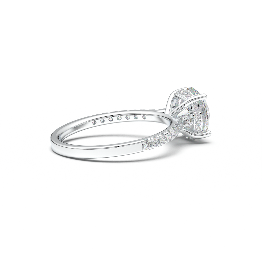 Round Pavé Engagement Ring