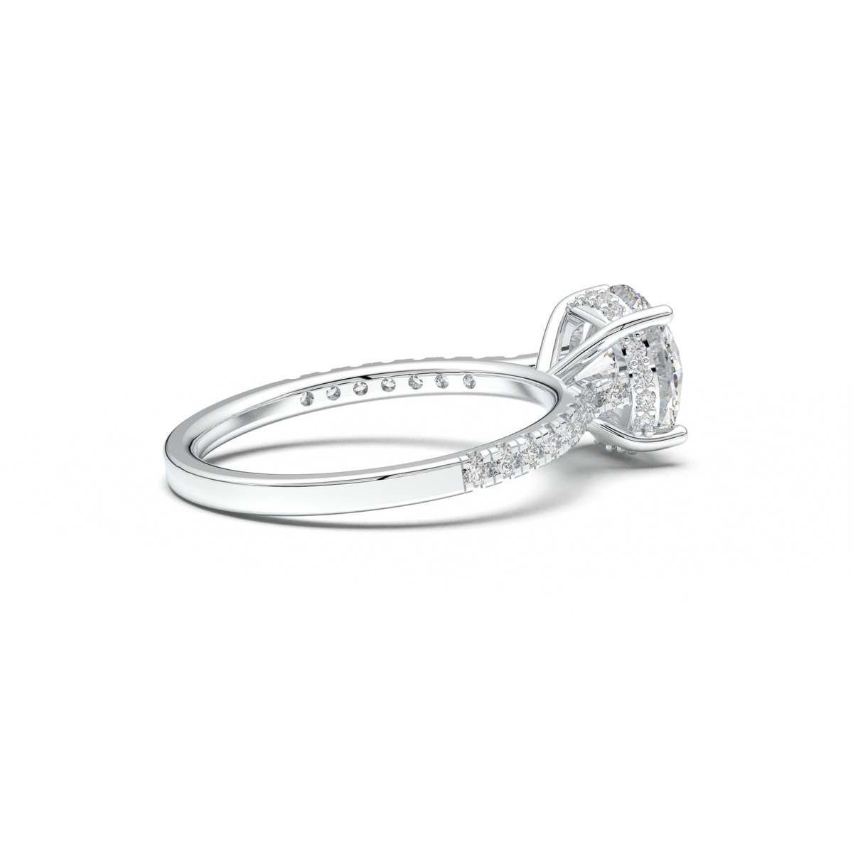 Round Pavé Engagement Ring