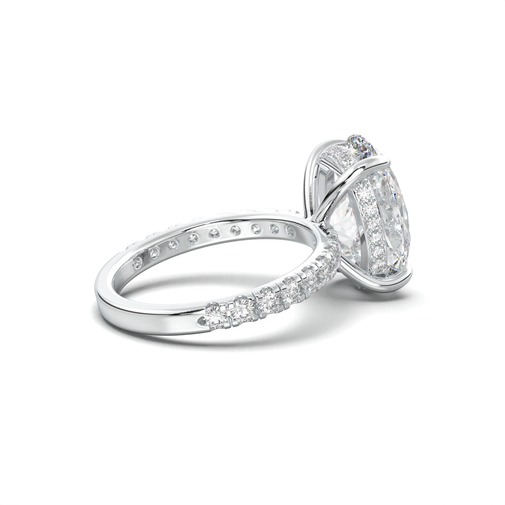 Oval Pavé Hidden Halo Engagement Ring