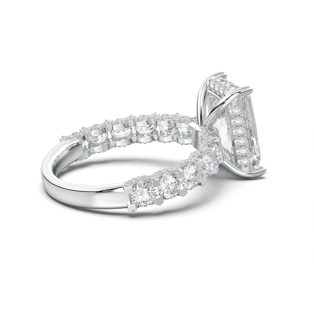 Radiant Diamond Band Engagement Ring