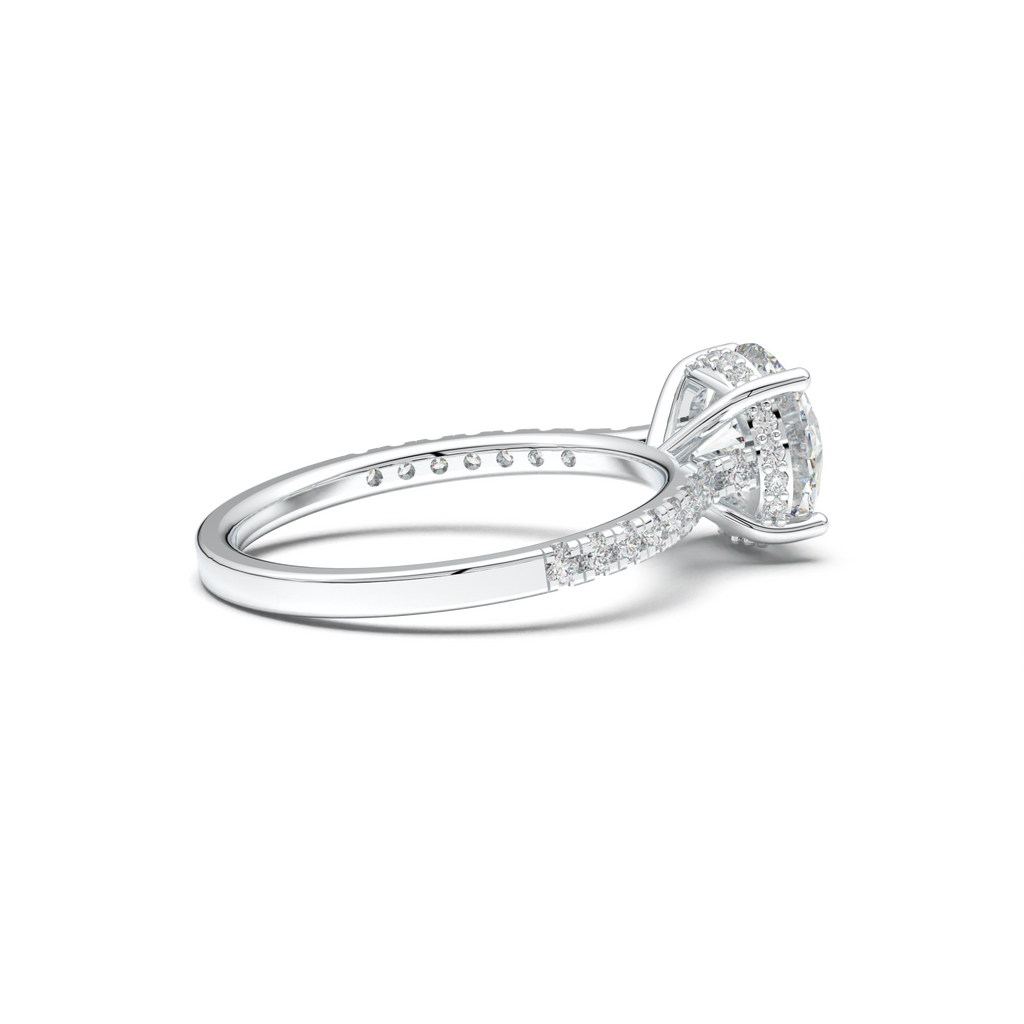 Round Pavé Engagement Ring