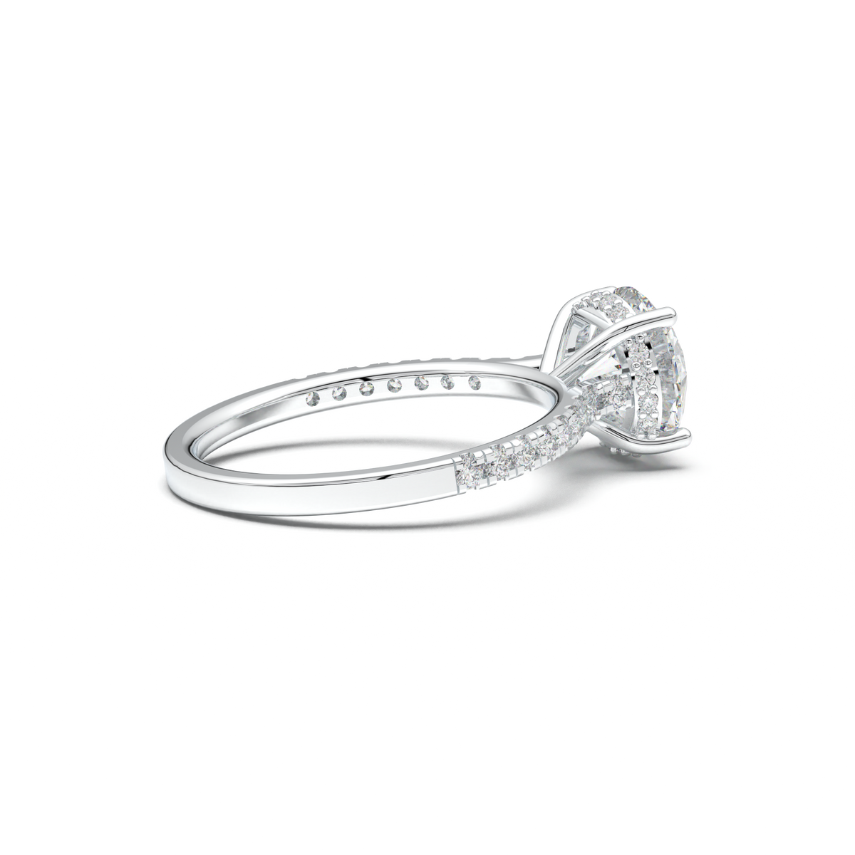 Round Pavé Engagement Ring