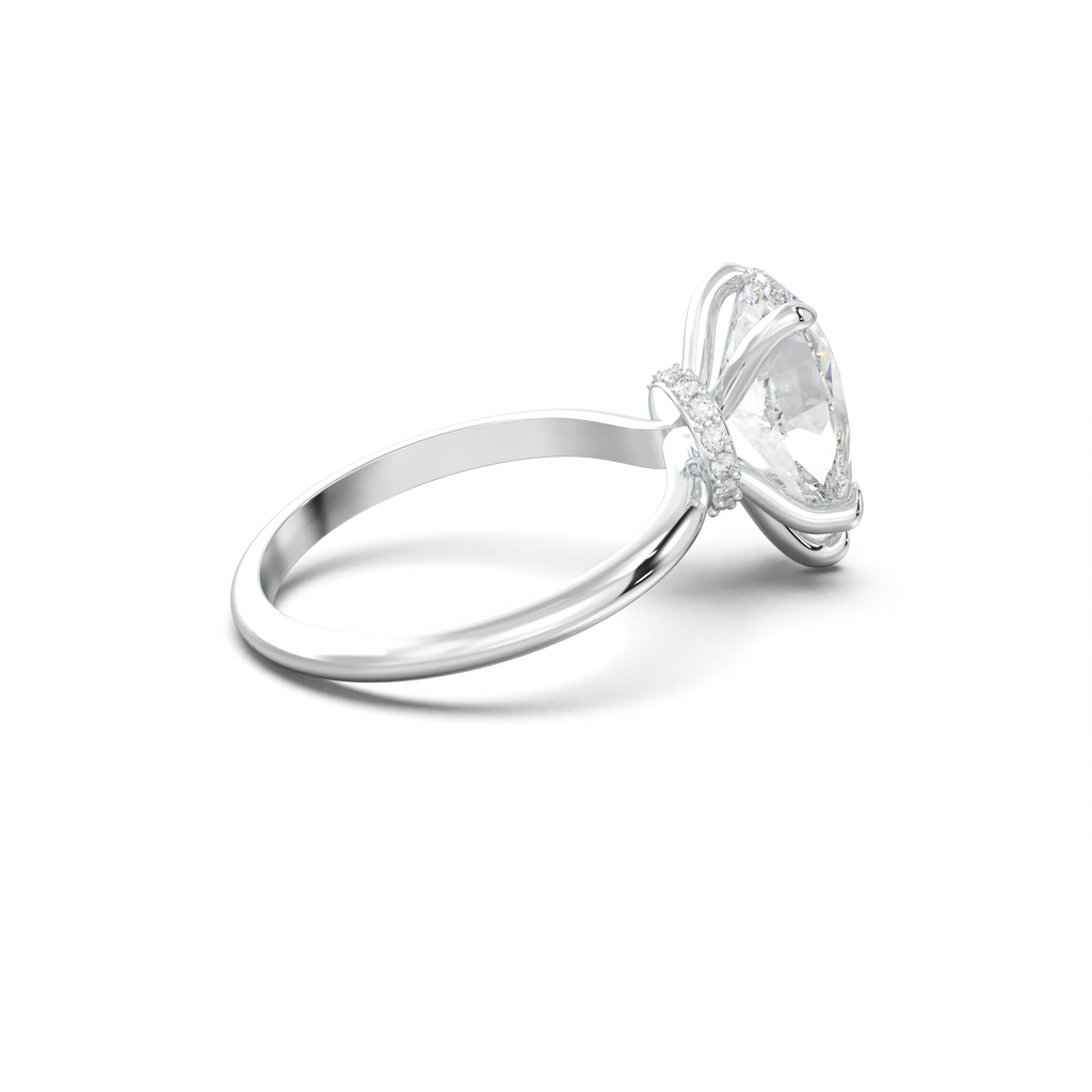 Pear Hidden Halo Engagement Ring