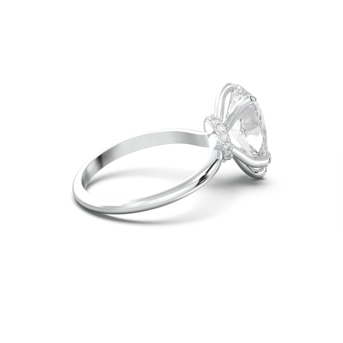 Pear Hidden Halo Engagement Ring