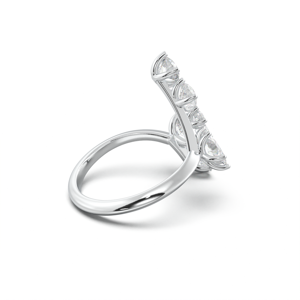 Asymmetric Mixed-Shape Diamond & Peridot Ring