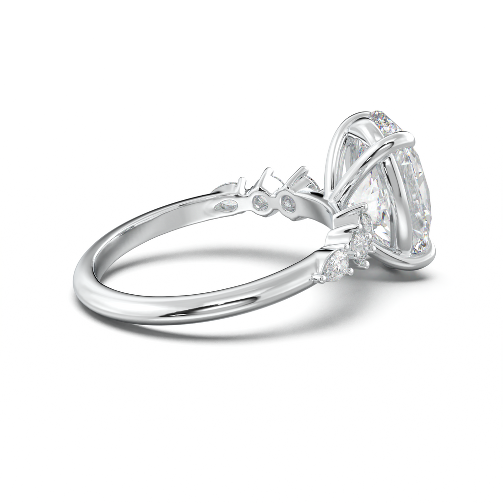 Oval Pear-Accent Engagement Ring