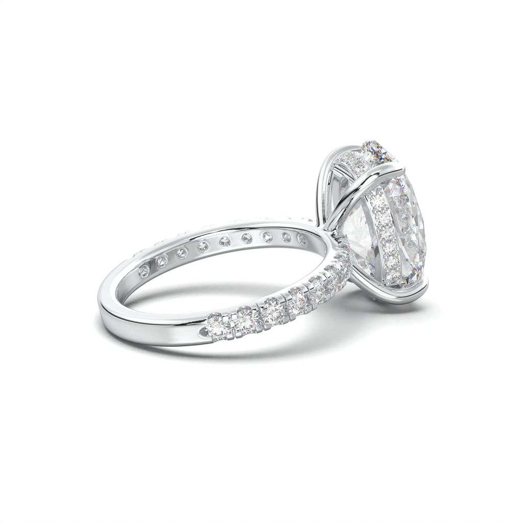 Oval Pavé Hidden Halo Engagement Ring