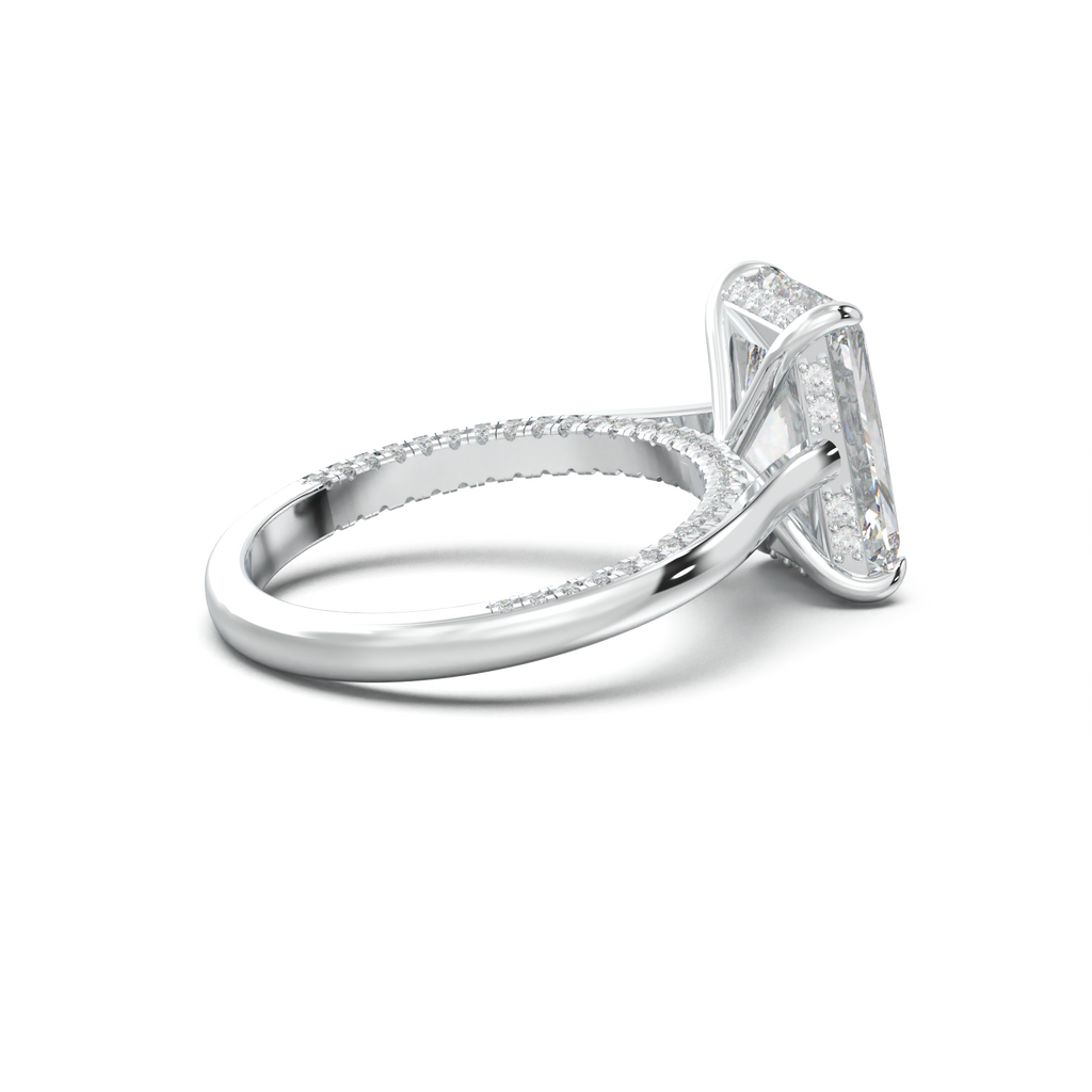 Radiant Pavé Hidden Halo Engagement Ring
