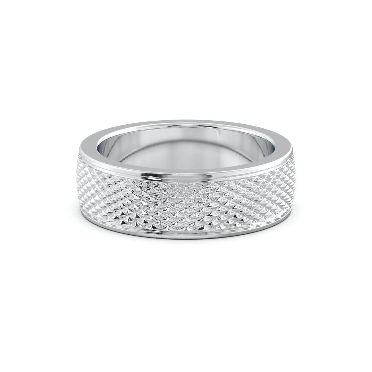 Diamond-Cut Textured Men's Wedding Band