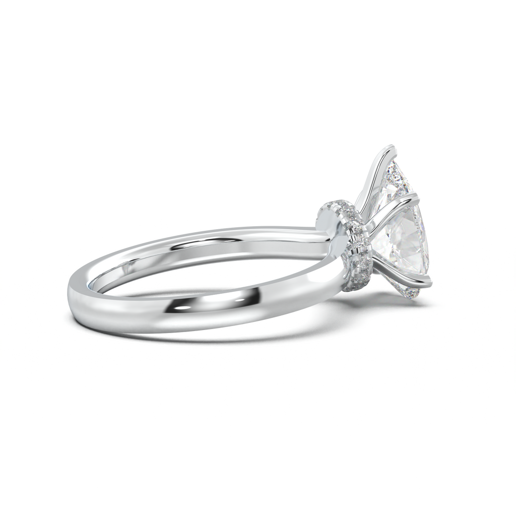 Round Hidden Halo Engagement Ring