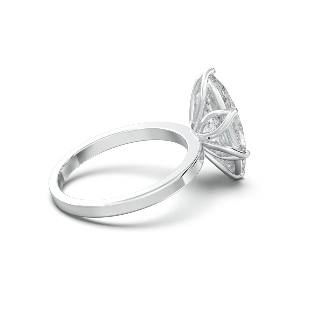Oval Diamond-Accent Gallery Engagement Ring