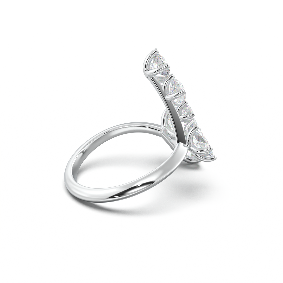 Asymmetric Mixed-Shape Diamond & Peridot Ring