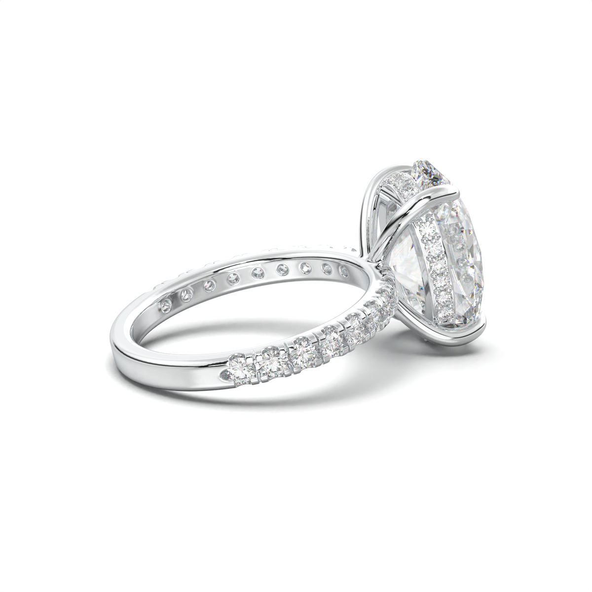 Oval Pavé Hidden Halo Engagement Ring