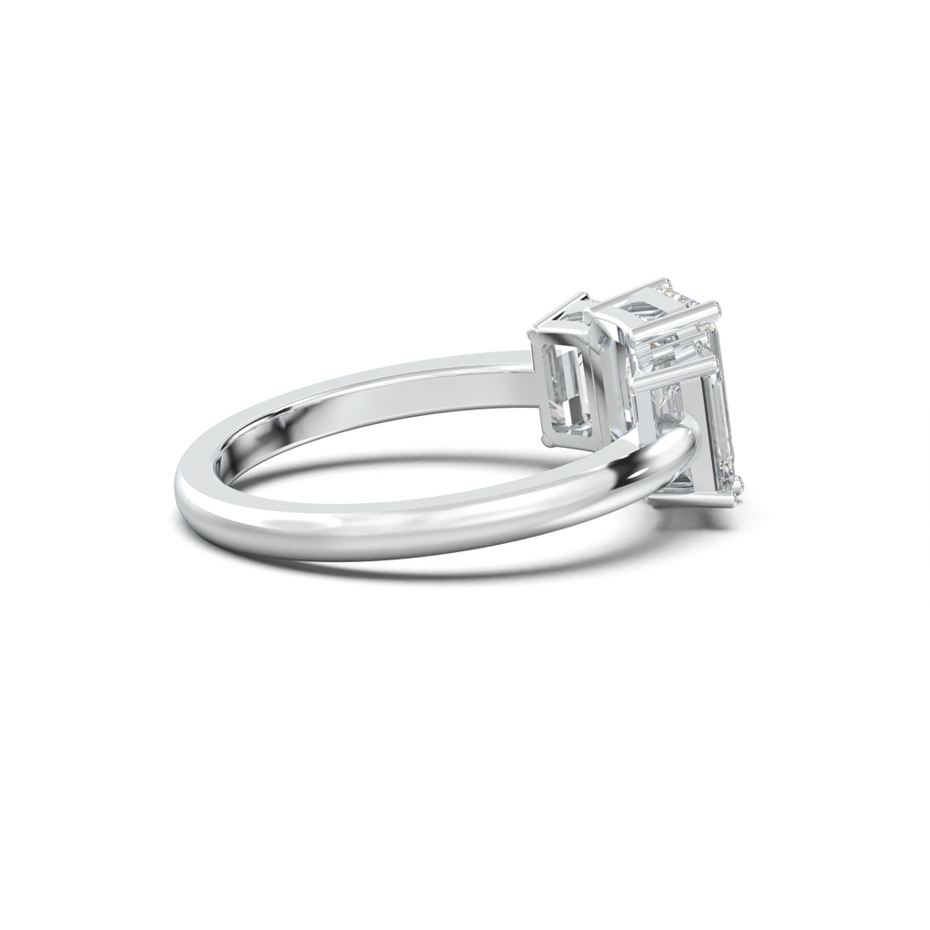 Emerald Three-Stone Engagement Ring