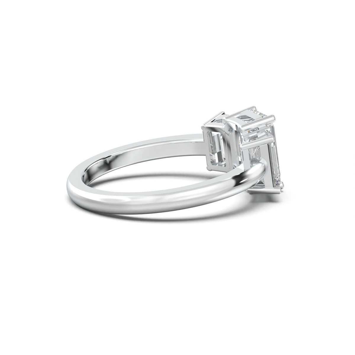 Emerald Three-Stone Engagement Ring