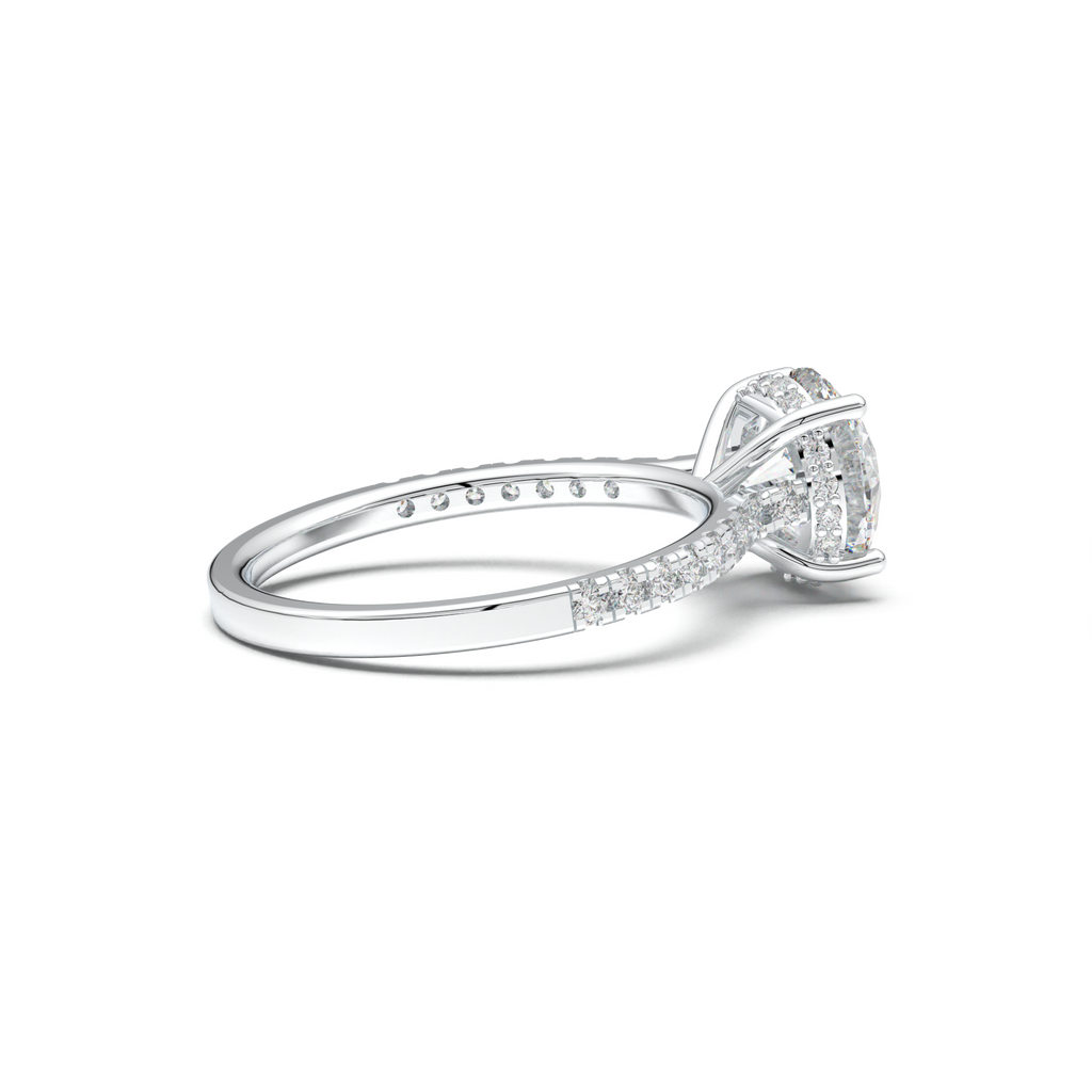 Round Pavé Engagement Ring