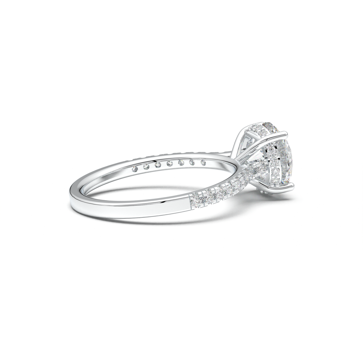 Round Pavé Engagement Ring