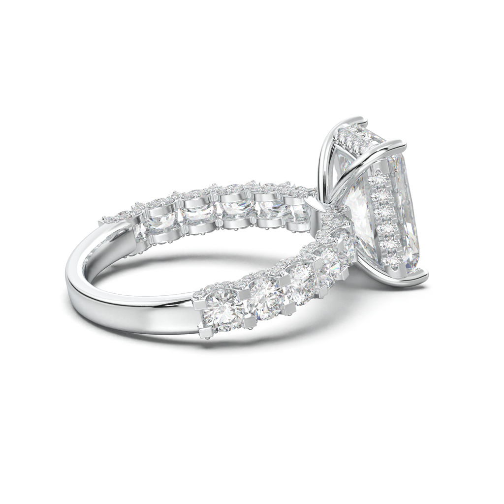 Radiant Diamond Band Engagement Ring