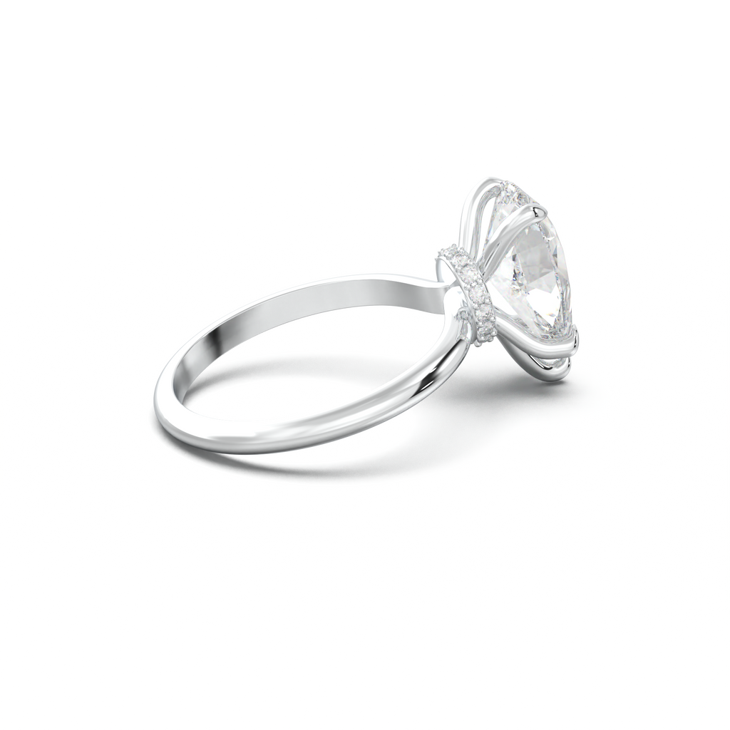 Pear Hidden Halo Engagement Ring