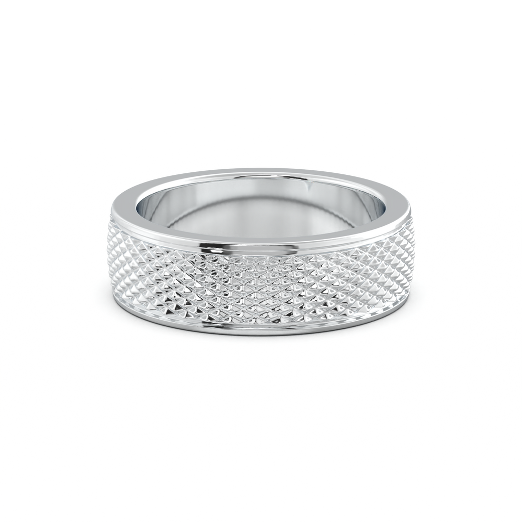 Diamond-Cut Textured Men's Wedding Band