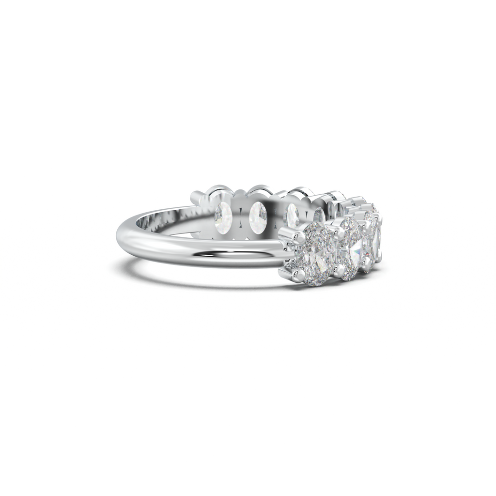 Nine-Oval Half-Eternity Wedding Band
