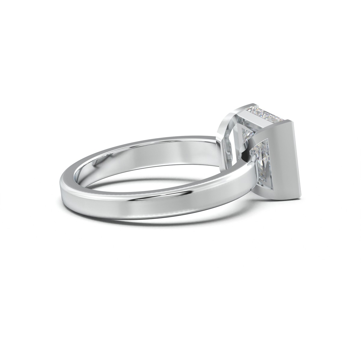 Princess Half-Bezel Engagement Ring