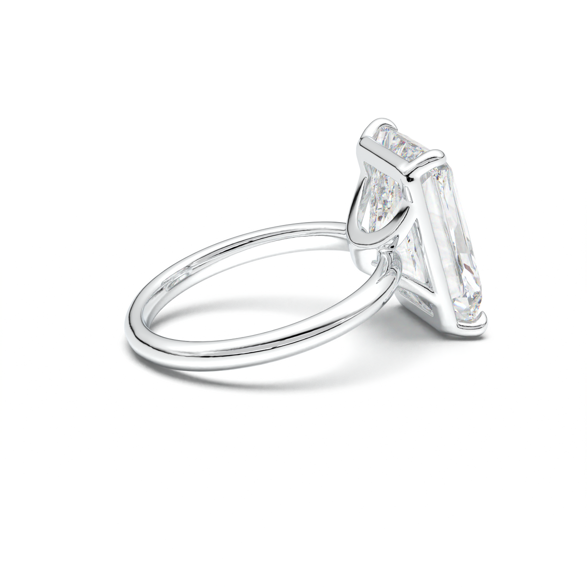 Radiant Solitaire Horseshoe Setting Engagement Ring