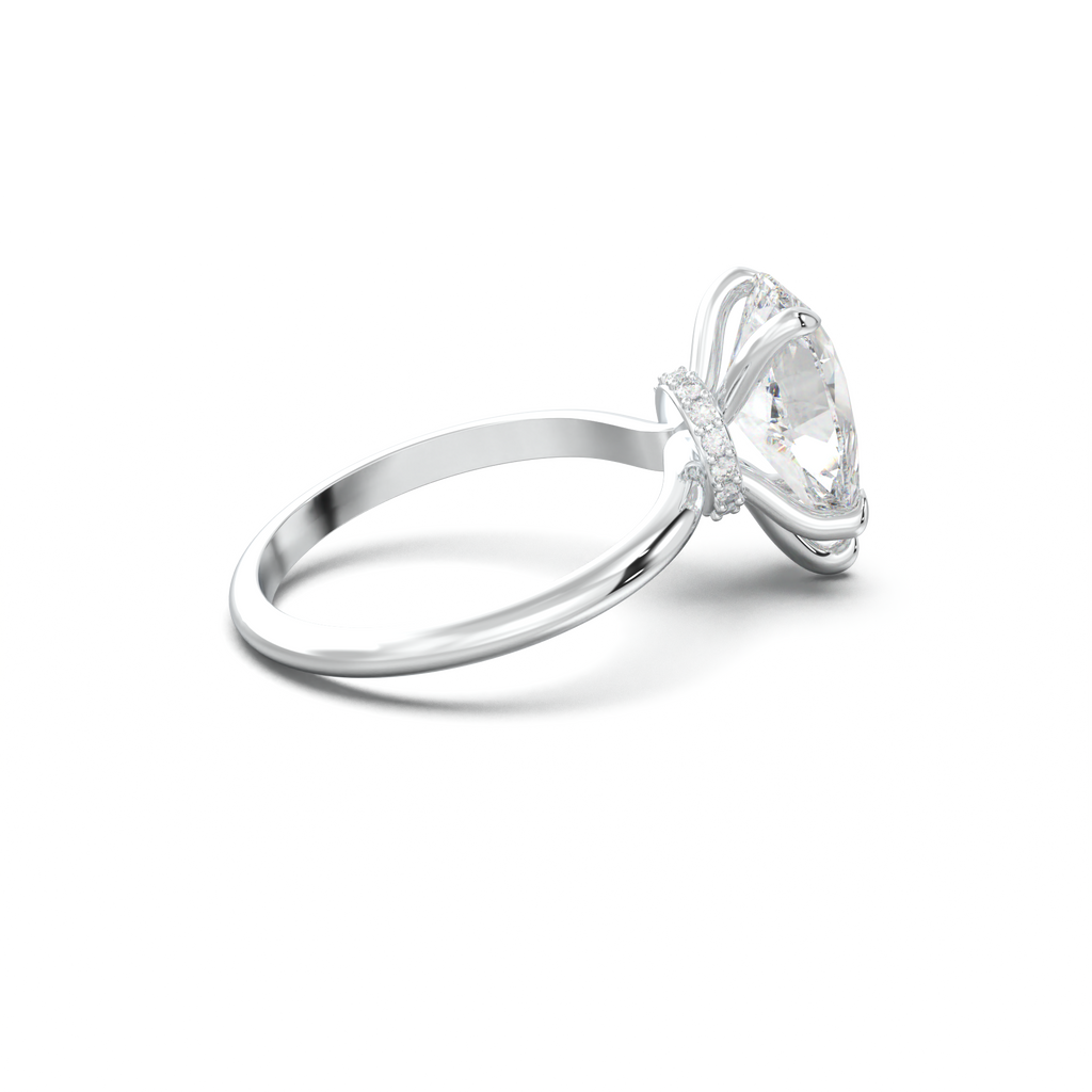 Pear Hidden Halo Engagement Ring