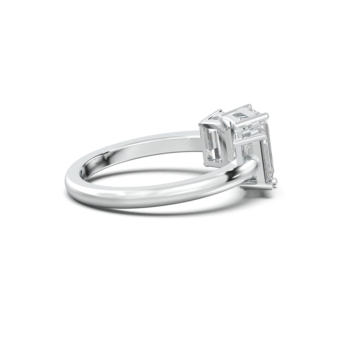 Emerald Three-Stone Engagement Ring