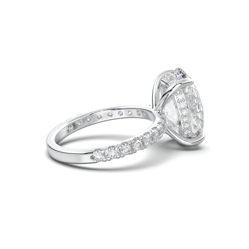 Oval Pavé Hidden Halo Engagement Ring