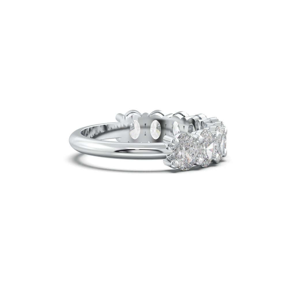 Nine-Oval Half-Eternity Wedding Band