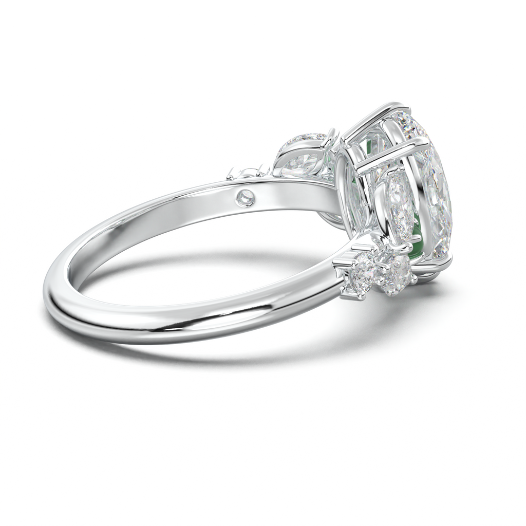 Oval Marquise-Accent Engagement Ring