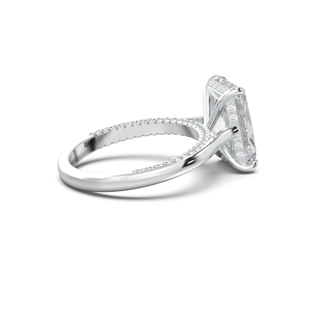 Radiant Pavé Hidden Halo Engagement Ring