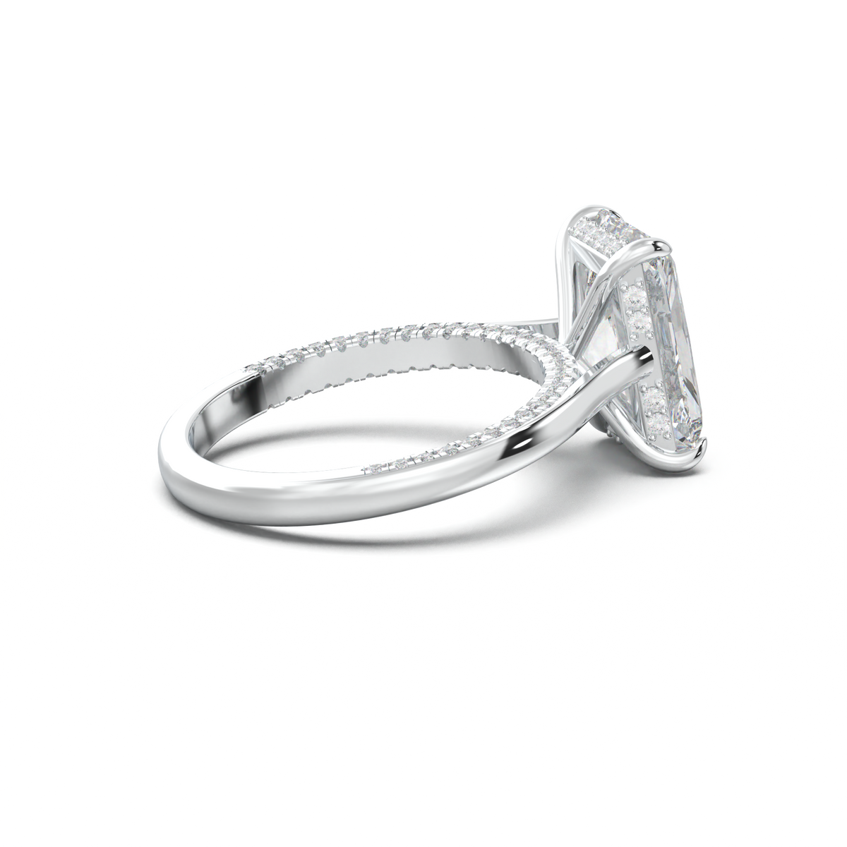 Radiant Pavé Hidden Halo Engagement Ring