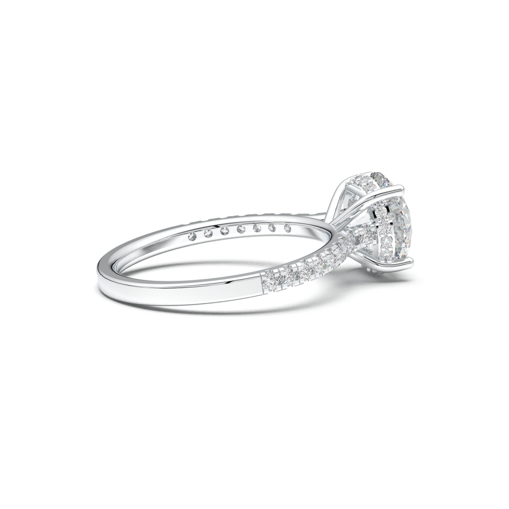 Round Pavé Engagement Ring