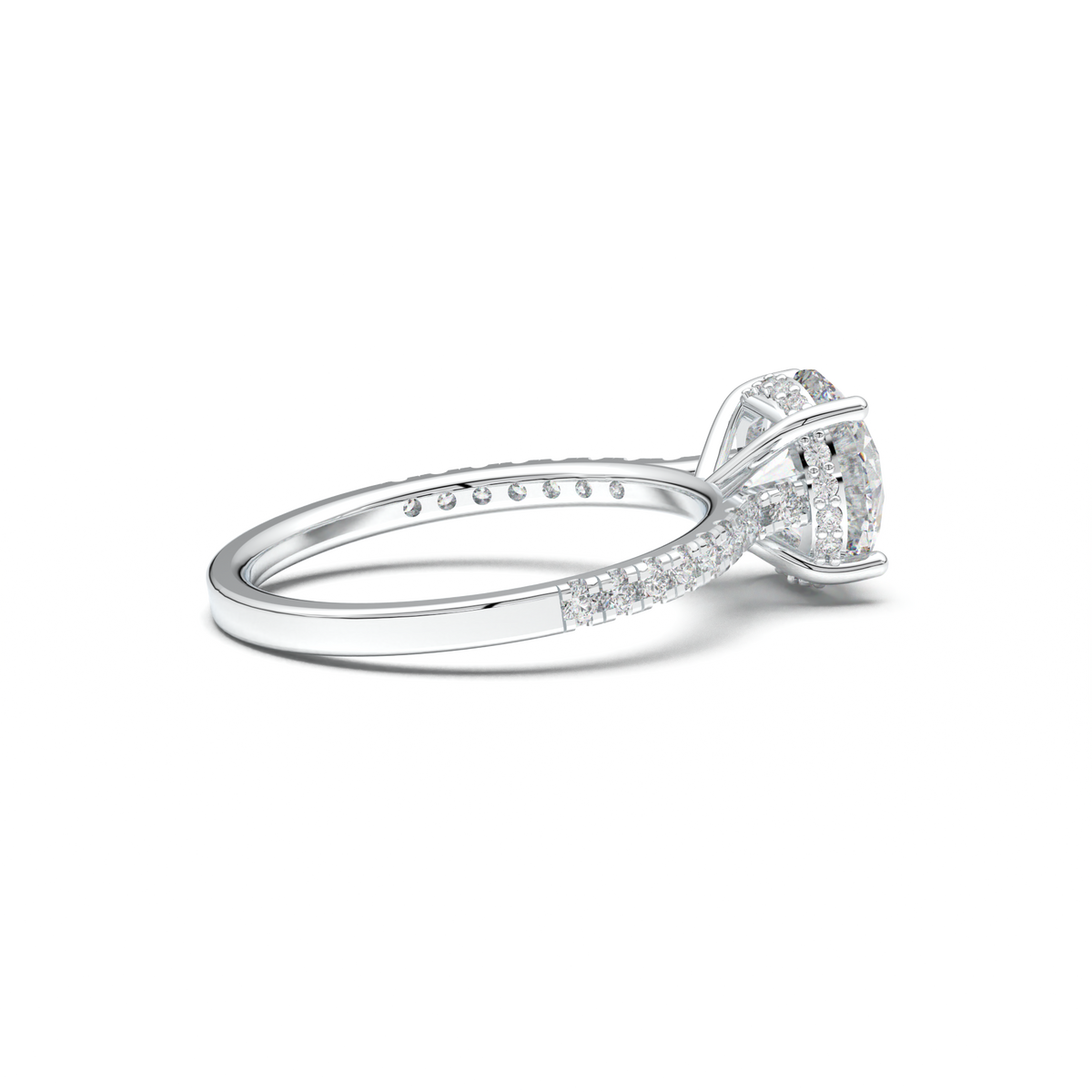 Round Pavé Engagement Ring