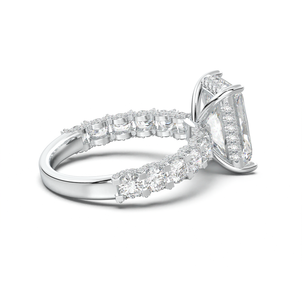 Radiant Diamond Band Engagement Ring