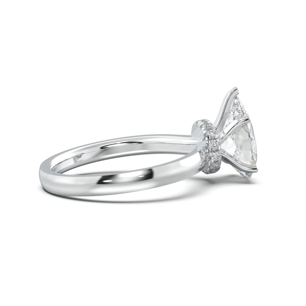 Cushion Hidden Pavé Engagement Ring
